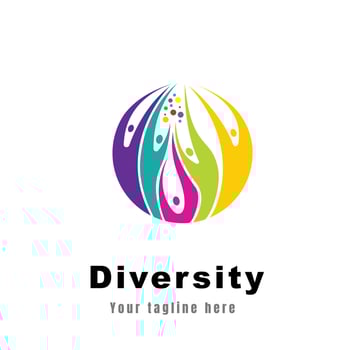 abstract logo diversity and togetherness of social people. Social team logo icon. Social diversity, team work. vector