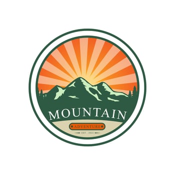 Mountain logo symbol for nature landscape or Outdoor Adventure vector illustration