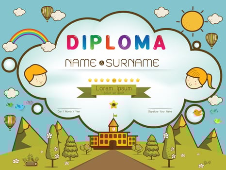 Certificate kids diploma vector
