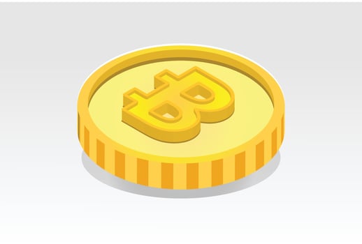 Isometric Modern High Detail  Gold Token Crypto Currency Coin Logo Illustration vector
