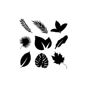 green leaf silhouette set creative design vector