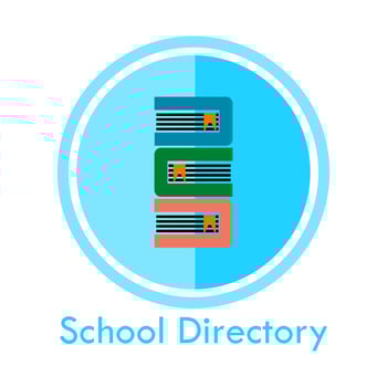 Scholl derictory logo design template illustration. There are books and this is good for education vector