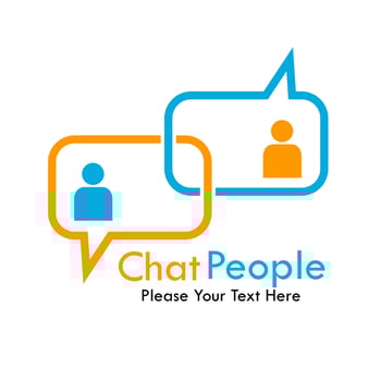 Chat people logo design template illustration. there are chat and people.this is good for business vector