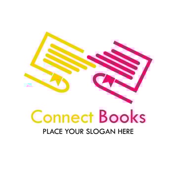 Conect Books logo template illustration. there are books and  fingers. this is good for education vector
