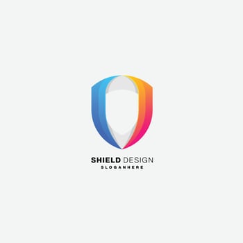 shield design icon logo gradient color template vector