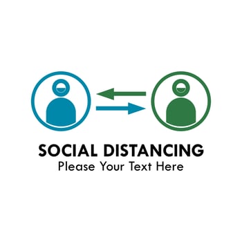 Social distancing logo template illustration vector