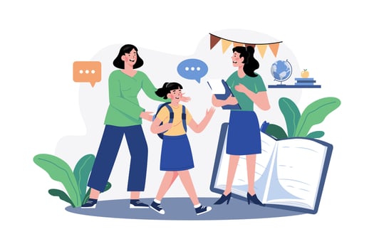 Teacher's Day Illustration concept. A flat illustration isolated on white background vector
