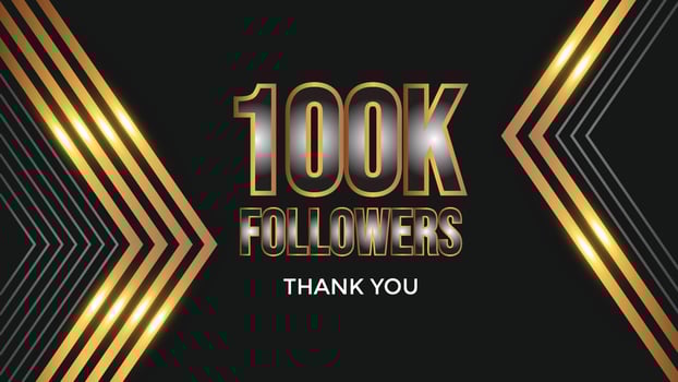 celebration 100000 subscribers template for social media. 100k followers thank you vector