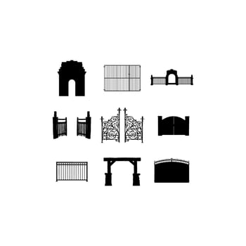 gate door set collection icon design vector