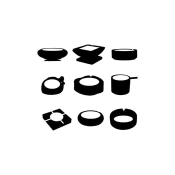 ashtray smoke illustration set design vector