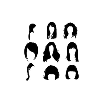 woman hair luxury silhouette design vector
