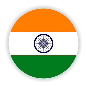 Round flag of India. Vector illustration.