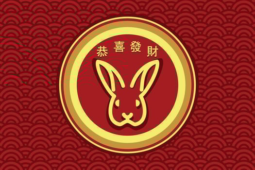 Happy lunar new year greeting with Chinese calligraphy with lantern decoration. in English translated wishing you to be prosperous in the coming year vector