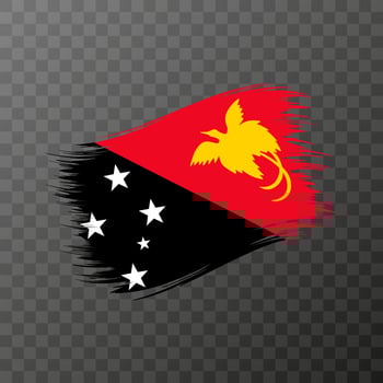 Papua New Guinea national flag. Grunge brush stroke. vector