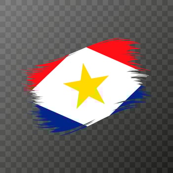 Saba national flag. Grunge brush stroke. vector