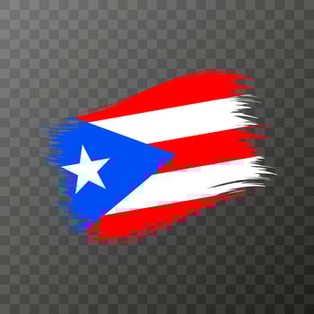 Puerto Rico national flag. Grunge brush stroke. vector