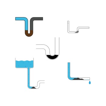 clogged pipes logo vector illustration design