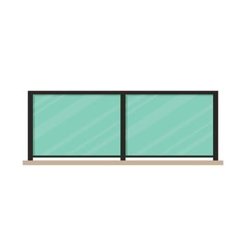 railing vector. railing on white background. wallpaper. free space for text. copy space. glass railing vector. vector
