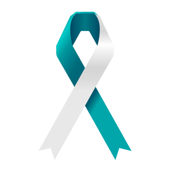 teal and white ribbon for cervical cancer png