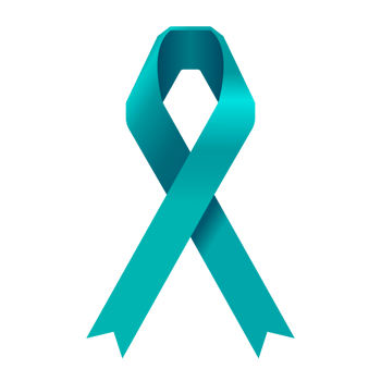 teal ribbon for ovarian cancer png