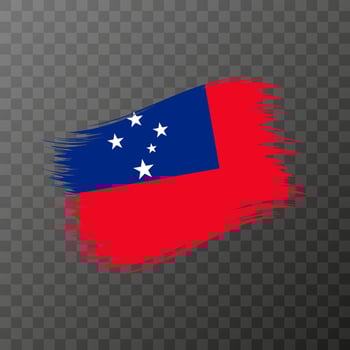 Samoa national flag. Grunge brush stroke. vector