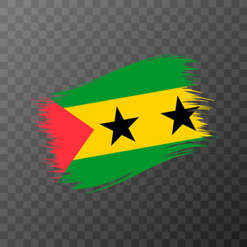 Sao Tome and Principe national flag. Grunge brush stroke. vector