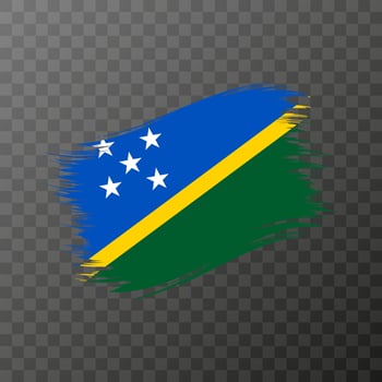 Solomon Islands national flag. Grunge brush stroke. vector