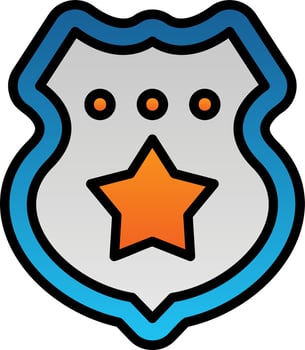 Police Badge Vector Icon Design