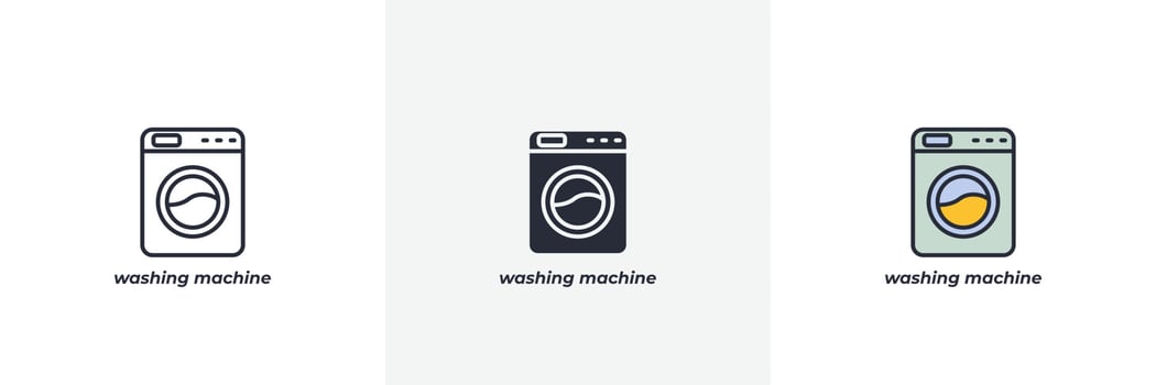 washing machine icon. Line, solid and filled outline colorful version, outline and filled vector sign. Idea Symbol, logo illustration. Vector graphics