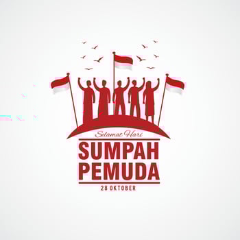 vector illustration. selamat hari Sumpah pemuda. Translation Happy Indonesian Youth Pledge. Suitable for greeting card, poster and banner.