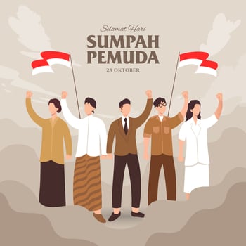 vector illustration. selamat hari Sumpah pemuda. Translation Happy Indonesian Youth Pledge. Suitable for greeting card, poster and banner.