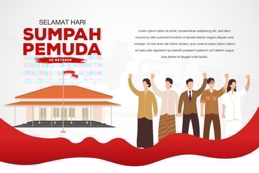 vector illustration. selamat hari Sumpah pemuda. Translation Happy Indonesian Youth Pledge. Suitable for greeting card, poster and banner.