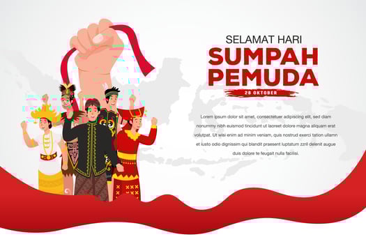 vector illustration. selamat hari Sumpah pemuda. Translation Happy Indonesian Youth Pledge