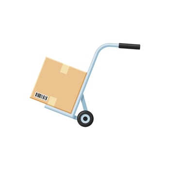 Hand truck vector. Movers dolly vector isolated on a white background