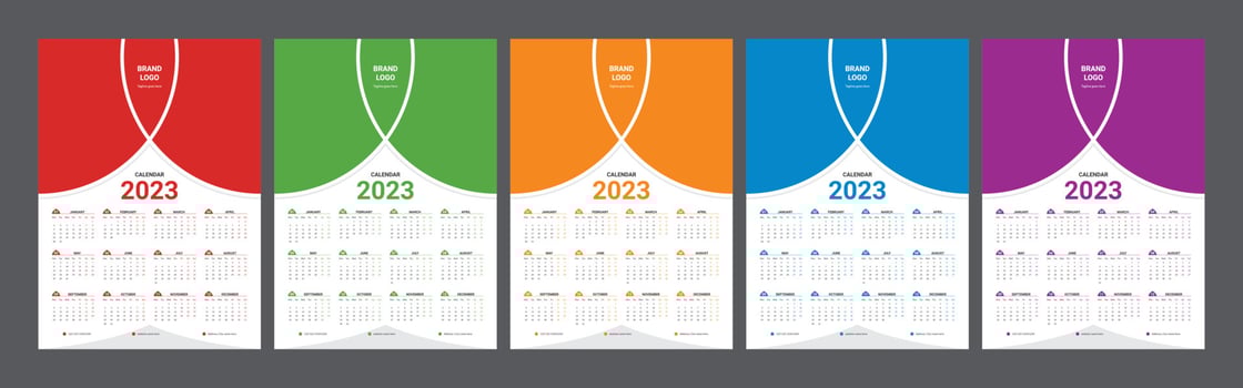 Calendar 2023, calendar 2024 week start Monday corporate set design template vector file.