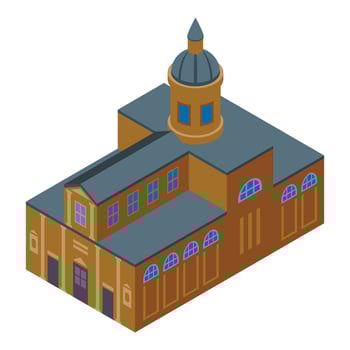 Croatia church icon isometric vector. City europe vector