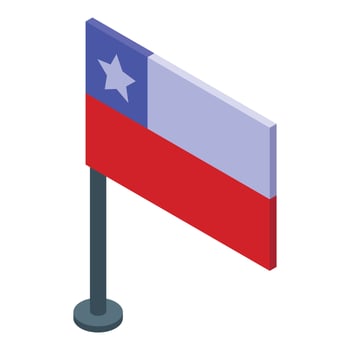 Chile flag icon isometric vector. Country culture vector