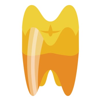 Gold tooth icon isometric vector. Dental care vector