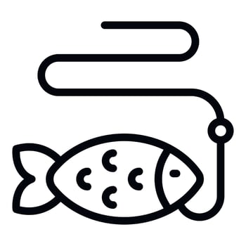 Sea fishing icon outline vector. Water camp vector
