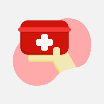 cute first aid box clip art vector illustration for design decorations. health care theme illustration.