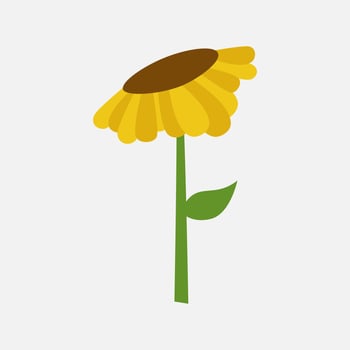 cute sunflower clip art vector illustration for design decorations. nature theme illustration.