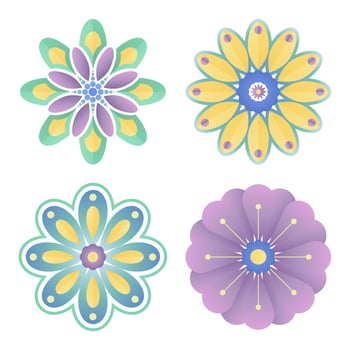 Vector doodle mandala. Abstact floral ornament. Isolated on white background