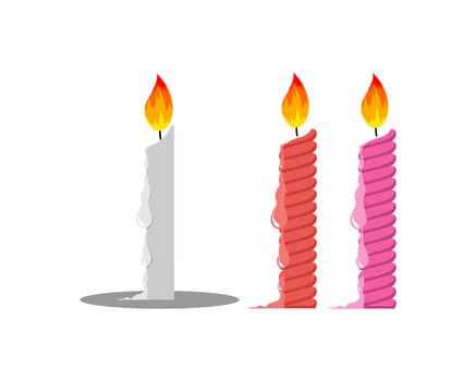 a set of illustrations of birthday candles vector