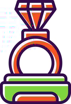 Diamond Ring Vector Icon Design