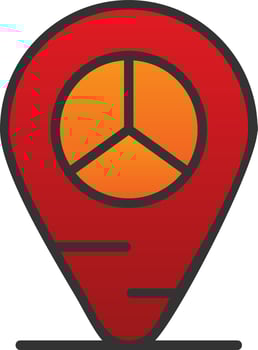 Peace Location Vector Icon Design
