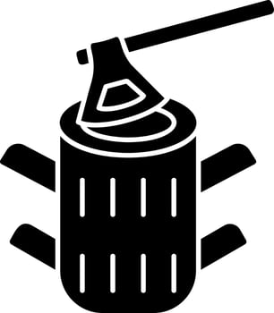 Wood Cutting Vector Icon Design