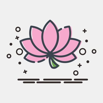 Icon lotus. Chinese New Year celebration elements. Icons in MBE style. Good for prints, posters, logo, party decoration, greeting card, etc. vector