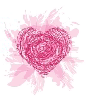 abstract heart on a watercolor background. Valentine's Day. Valentine's Day opening vector