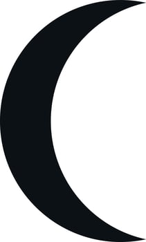 Crescent icon. Simple flat design. Vector art