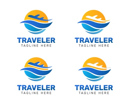 Vector set of travel logo. Plane logo